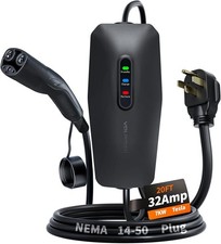 Level 2 Tesla Charger 32Amp, 7KW Electric Vehicle Portable Charger with 20FT Cab