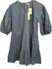 New SUNDRY Anthropologie Woven Cotton Dress Navy Size 1 Small Oversized