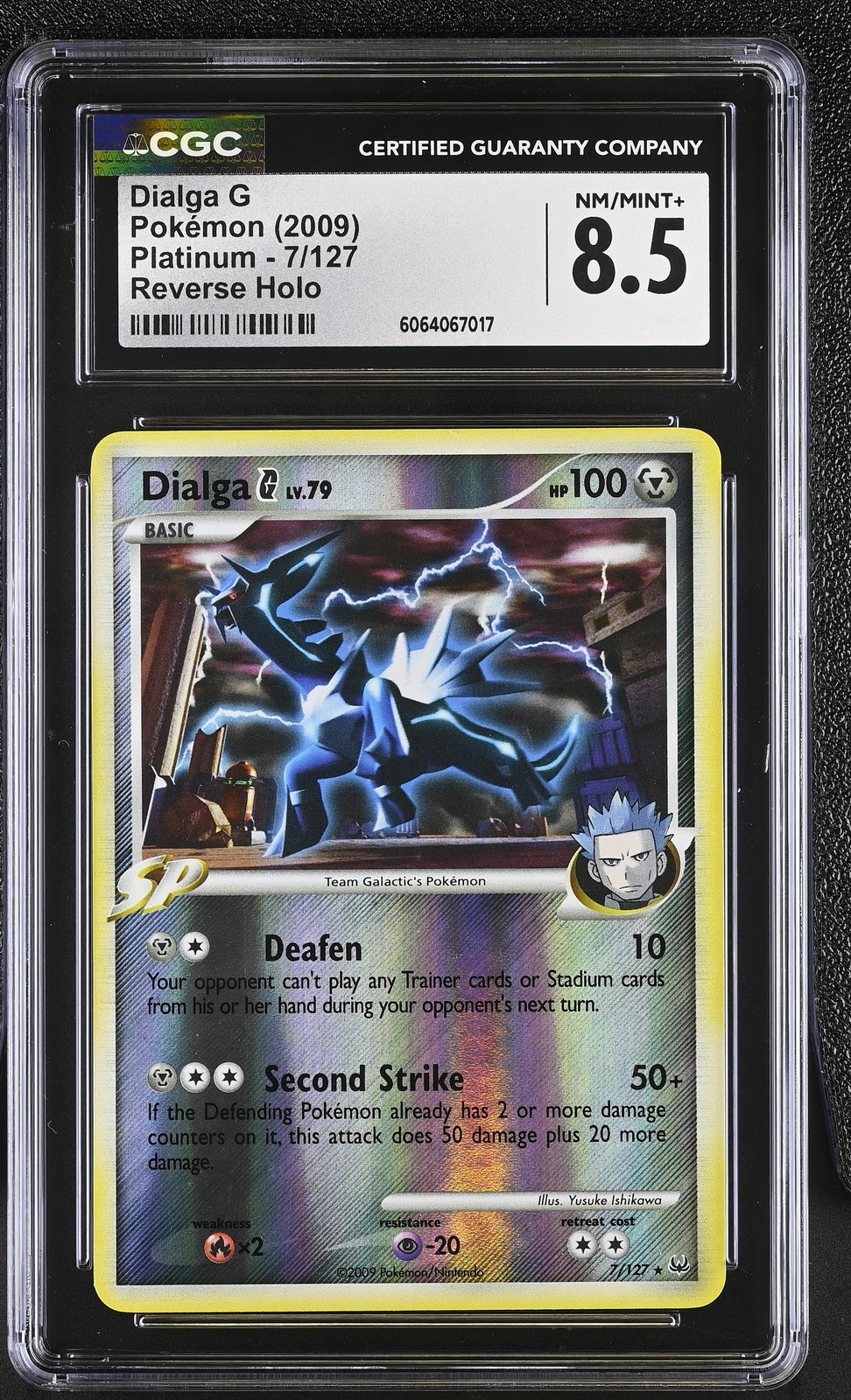 CGC 8.5 Dialga G 7/127 Reverse Holo Platinum Pokémon Card