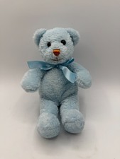 Princess Soft Toys Baby Blue Teddy Bear Plush Bow 9  Vintage Brown Nose