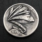 hobo nickel "wrapped" ribbon illusion art original hand carved buffalo coin