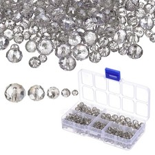 Rondelle Crystal Beads 712Pcs 3-10mm Faceted Glass Loose Beads Grey
