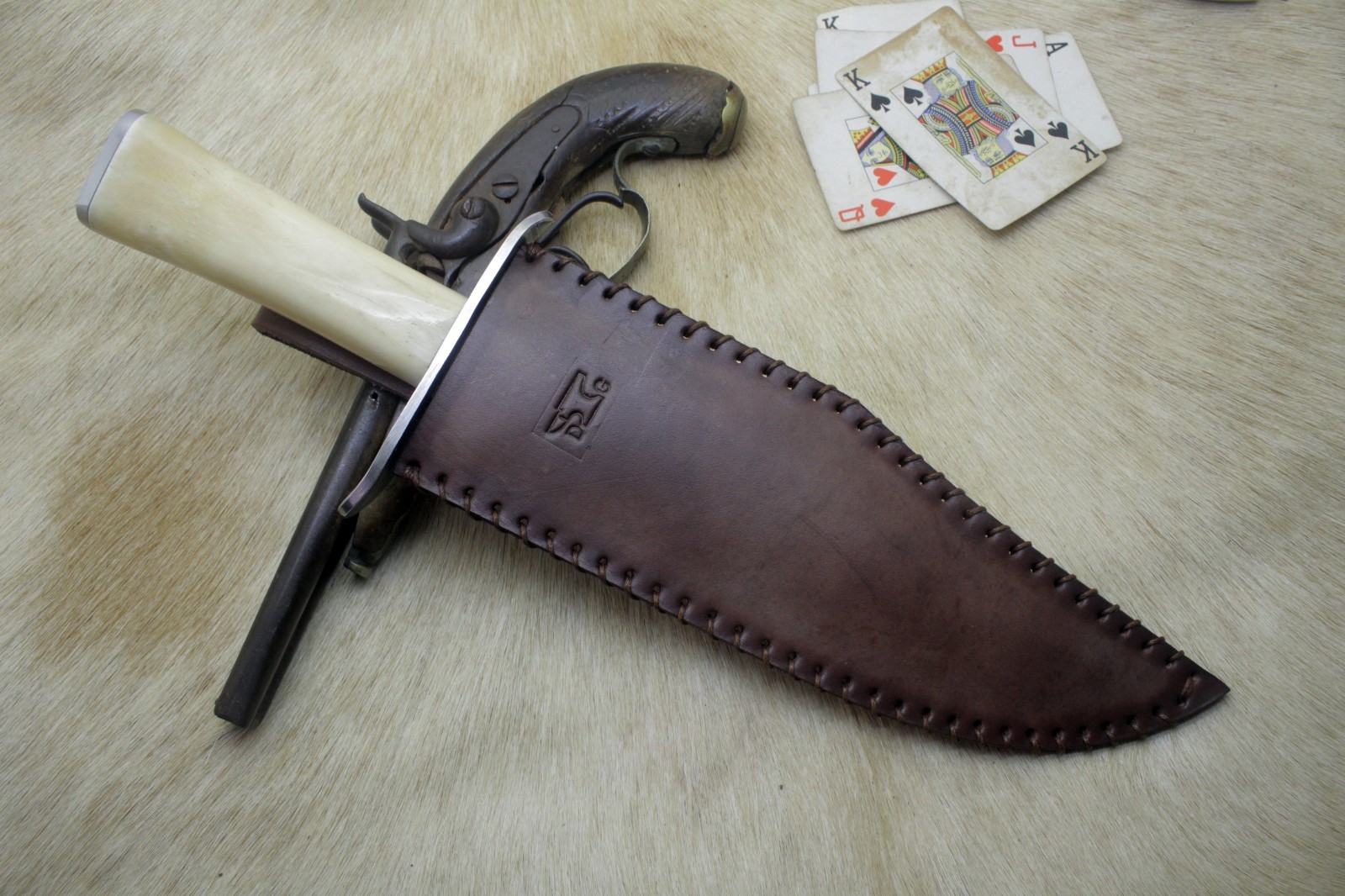 BOWIE KNIFE – RUSTIC WESTERN FRONTIER MOUNTAIN MAN COWBOY CONFEDERATE STYLE EDC