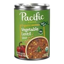 Pacific Foods Organic Vegetable Lentil Soup 16.3 Oz Vegan Non GMO Canned Soup