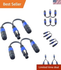 2-Pack Speak-On Splitter Cable, 1 Male to 2 Female, 2-Pole Y Adapter