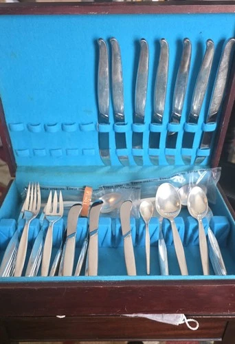 Contour Towle Sterling Silver Mid-Cent Mod 43 piece Setting Service Flatware