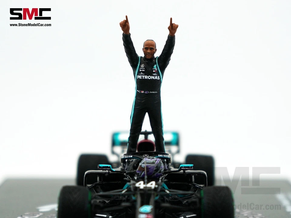 Mercedes F1 W11 #44 Lewis Hamilton 2020 Turkish 7x WDC 1:43 Spark Figure Edition - Image 3 of 4