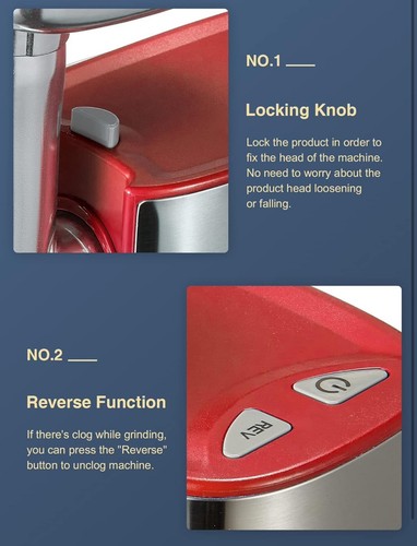 Electric Meat Grinder, Heavy Duty Meat Mincer, Sausage Stuffer Maker, Food Gr... - Picture 12 of 16