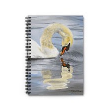 Spiral Notebook - Ruled Line Swan Reflection Print