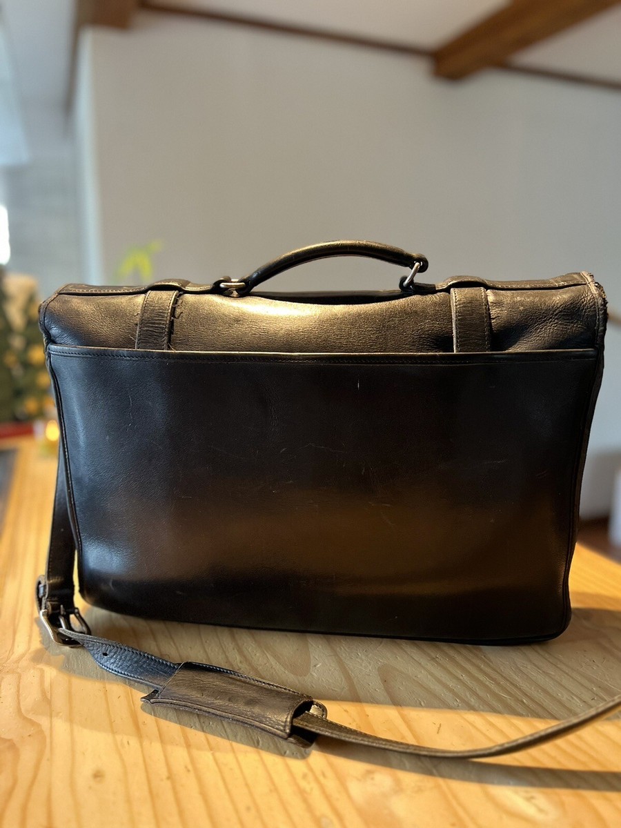 Vintage Coach Madison British Black Leather Briefcase/Laptop Bag