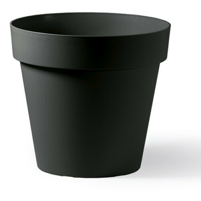 VR7 2 Vasi Da Giardino Rotondi In Plastica 22,5 Cm - Colore Nero E Argento, Design Contemporaneo, Per Interni Ed Esterni, Resistenti E Leggeri - 3