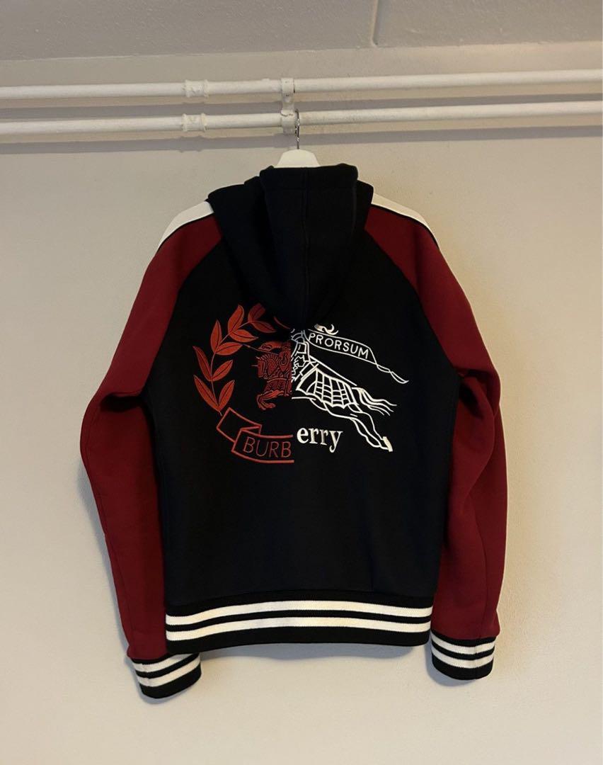 Burberry Full Zip Hoodie Jacket Lion Logo, Comfortable & Stylish, Size L