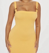 Fashion Nova Tay Knit Midi Dress - Orange Size S