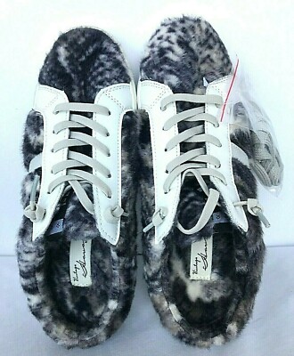 Vintage Havana Snuggle Faux Fur Mule Sneakers Women’s Leopard Mix NWOB 