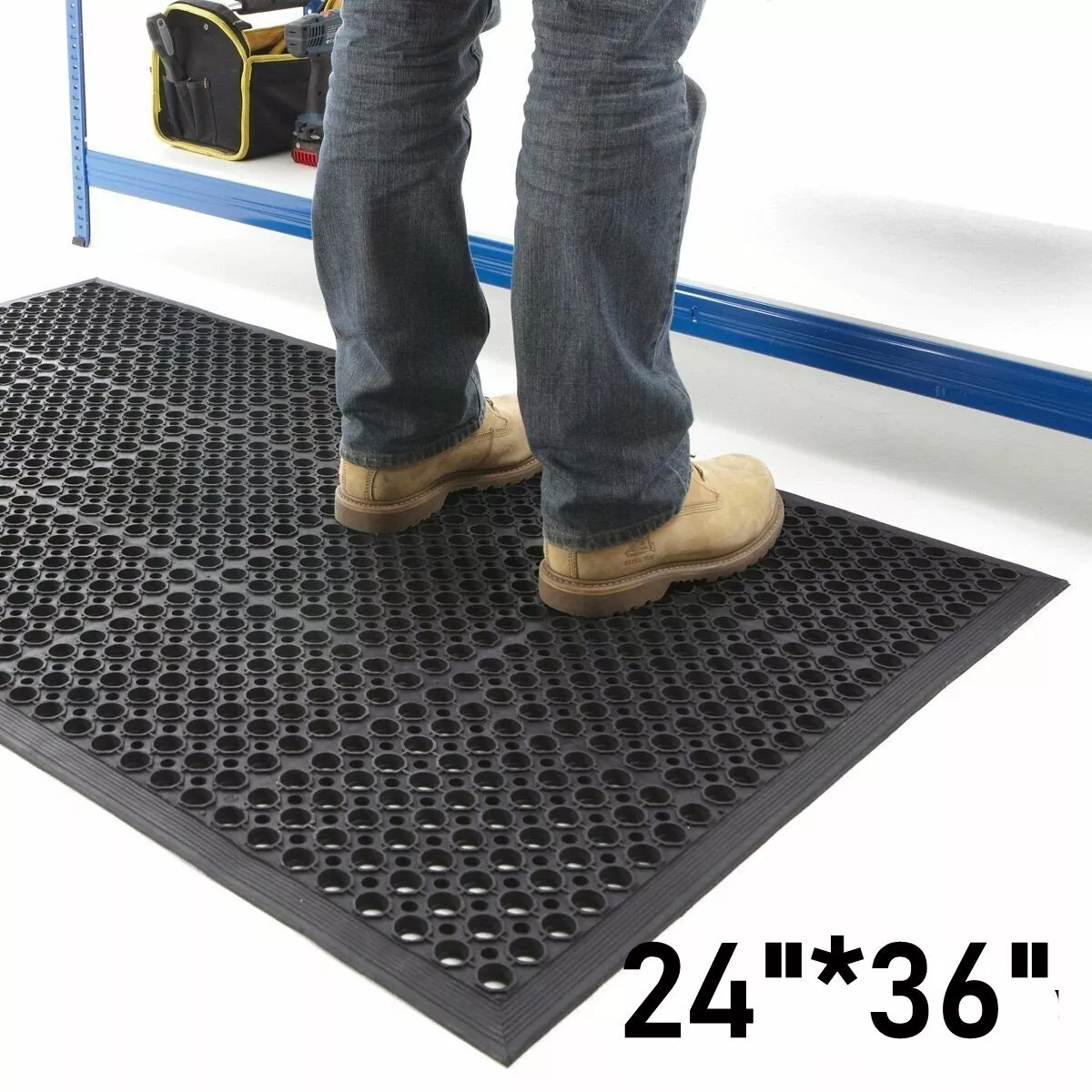 24x36 Heavy Duty Anti Fatigue Kitchen Bar Floor Mat Rubber Drainage  Non-slip