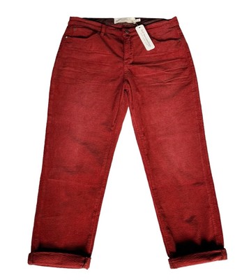 Soft Surroundings Women's Sz 12P Corduroy Girlfriend Pants Brick Red NWT Petite