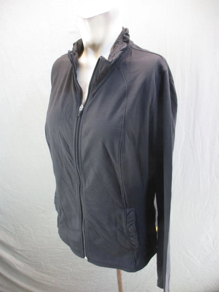 Chaqueta deportiva LUCY talla L negra con cremallera completa cuello con bolsillos 1Bl9 Foto 3 de 4