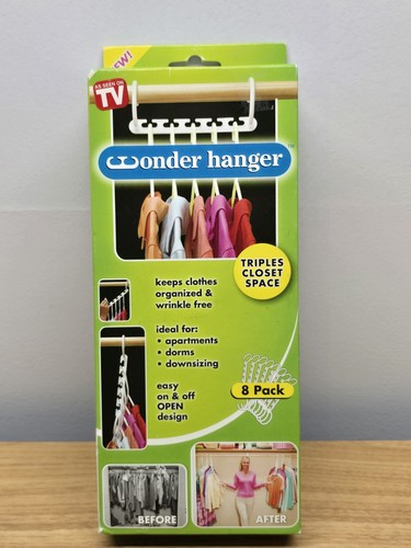 NEW AS SEEN ON TV Wonder Hanger - Pack Of 8 Cascading Hangers White - 第 1/4 張圖片
