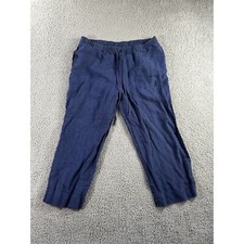 Jones New York Sport Pants Women Large Mid Rise 100 Linen Cropped