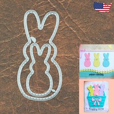Easter Bunnies Stitched Peeps 2 Sizes Cutting  Embossing Dies   Father's Day 