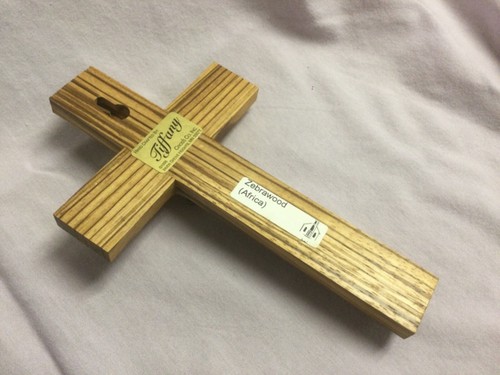 Baby Boy Wooden Hanging Wall Cross 7.5 In. Great New Baby Birth /Baptism Gift - Picture 3 of 4