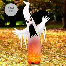 Halloween 9-Ft. Lighted Flame Ghost Inflatable