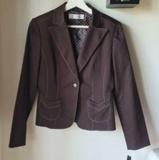 TAHARI Arthur S Levine Womens Brown Suit Blazer Pockets Lined Stretch Size 4 NWT