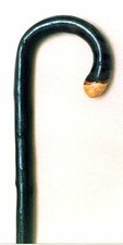 Special Walking Stick - Irish Blackthorn, curved handle with stripped tip