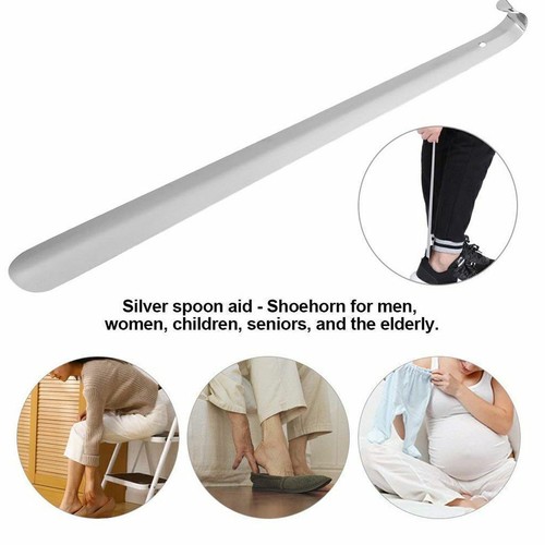 18" Stainless Steel Long Handled Metal Shoe Horn Lifter with Hanging Hole 2025 - Picture 4 of 10