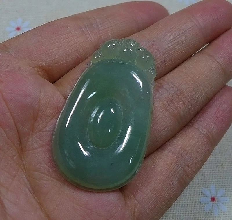 Colgante Ruyi Jadeíta Translúcido Helado Tipo A Natural Fino Foto 4 de 4