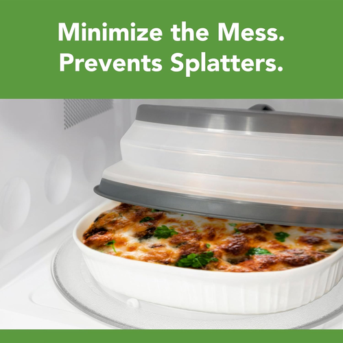Tovolo Collapsible Microwave Splatter Cover - Large Charcoal BPA-Free Lid - Picture 2 of 12