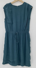 LOFT Sleeveless Drawstring Waist Teal Mini Dress See Measurements For Fit