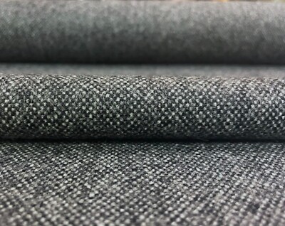 15 yds Maharam Beck Molecule Charcoal Gray Woven Wool Upholstery Fabric
