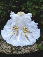 DREAM 0-6 ANNI BAMBINA ORO BIANCO SPAGNOLO VESTITO VITA BASSA O BAMBOLA REBORN