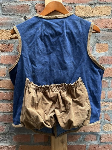 Vintage Handmade Denim & Corduroy Shooting Hunting Rifle Vest - Men's Medium - Picture 3 of 4
