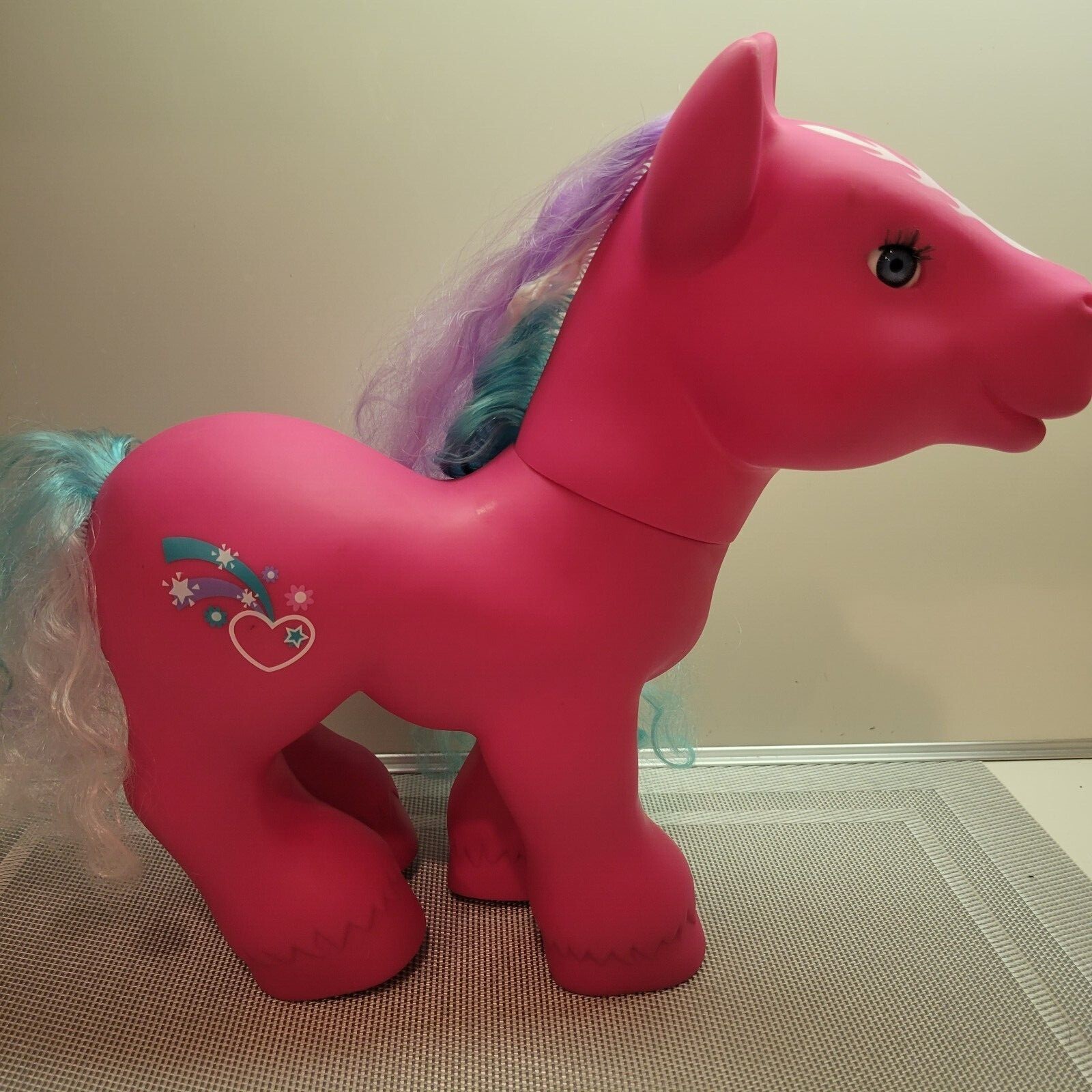 Vintage My Little Pony Fakie Cabbage Patch Pink Heart Large Pony Toy 10” Jumbo