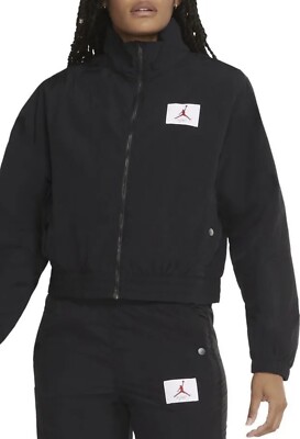 Air Jordan Jacket Women's Size Large L Black Woven Jordan 4 IV