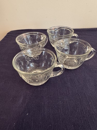 Anchor Hocking Savannah Flower pattern Punch or Coffee Cups Set of Four - Picture 5 of 9