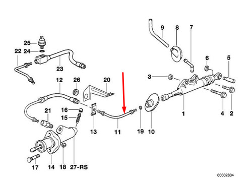 BMW 3 E36 CLUTCH HYDRAULIC HOSE 21521160448 1160448 1.8 PETROL 100KW NO🇺🇸DUTY - Picture 2 of 2
