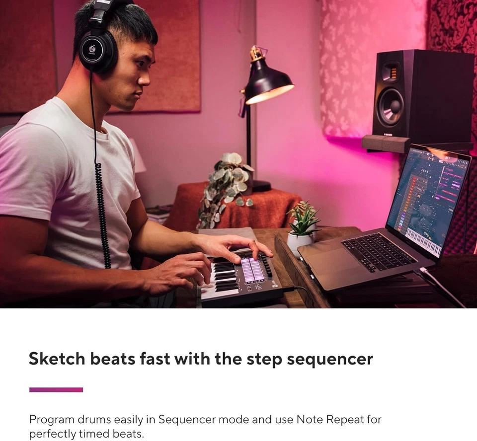 FLkey Mini 25 Key MIDI Controller for FL Studio with Velocity Sensitive Pads - Image 4 of 4