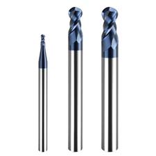 R0.5 - R10 Carbide Tapered Ball Nose End Mill 2-Flute Milling Cutter CNC Bit