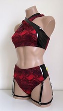 Schminke 🐍 Boss snake set two piece dance wear pole-wear suspender sexy garter