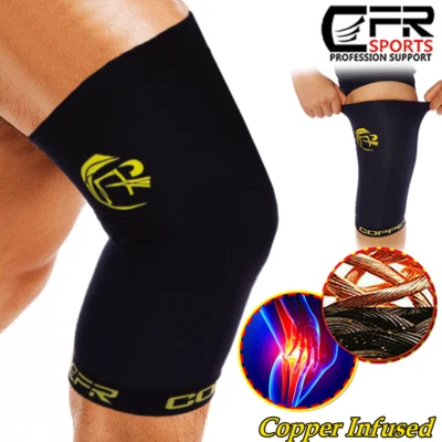 CFR Copper Knee Support Sleeve Brace Compression Arthritis Sport Joint Pain Relief
