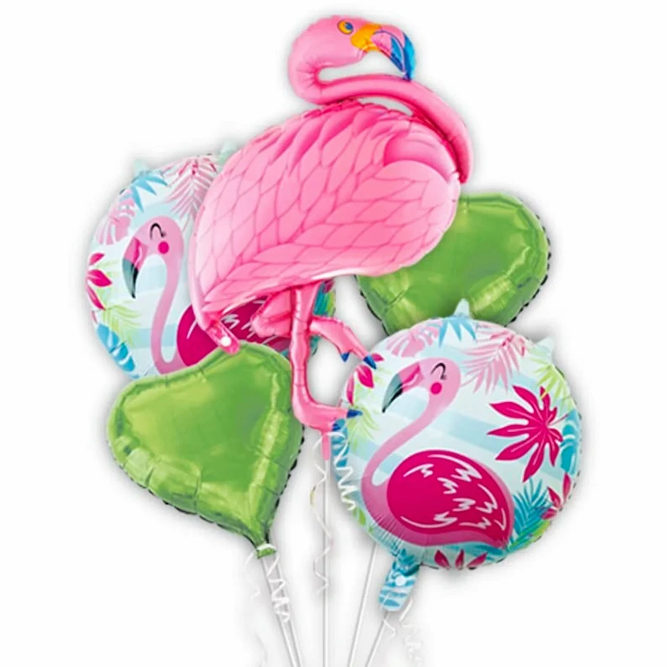 5pk Flamingo Foil Balloons | Summer Trophy Theme Kids Birthday Party Decor - image 4 of 4