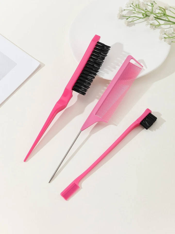 Comb for Edge Back Grooming Teasing Brush Slick Brush Set Bristle Hair Brush - Image 2 of 4