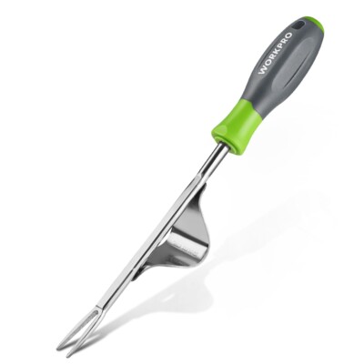 WORKPRO Weed Puller Tool Leverage Base V-Shaped Forks Root Digging Weeds Removal