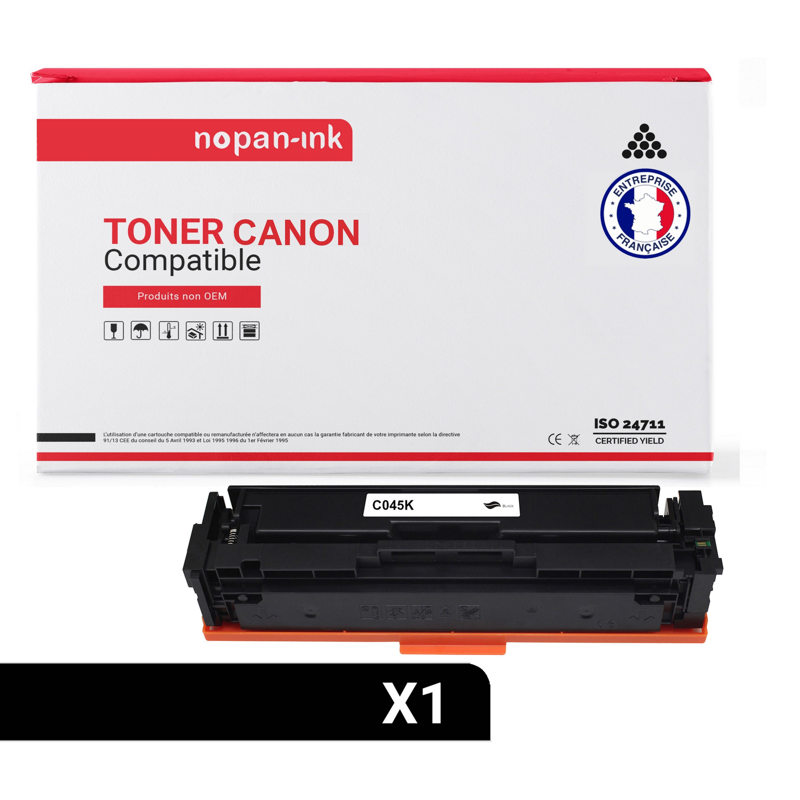 Toner 045 BK pour remplacer votre cartouche vide et éviter les impressions pâles