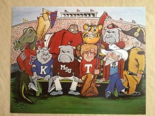 20x16 Print of "Ten Original SEC Mascots, circa 1969"