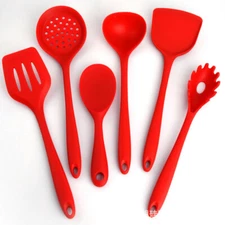 Kitchen Utensil Set of 6 Silicone Spoon Cook Tools Temp 446℉ Dishwasher Safe