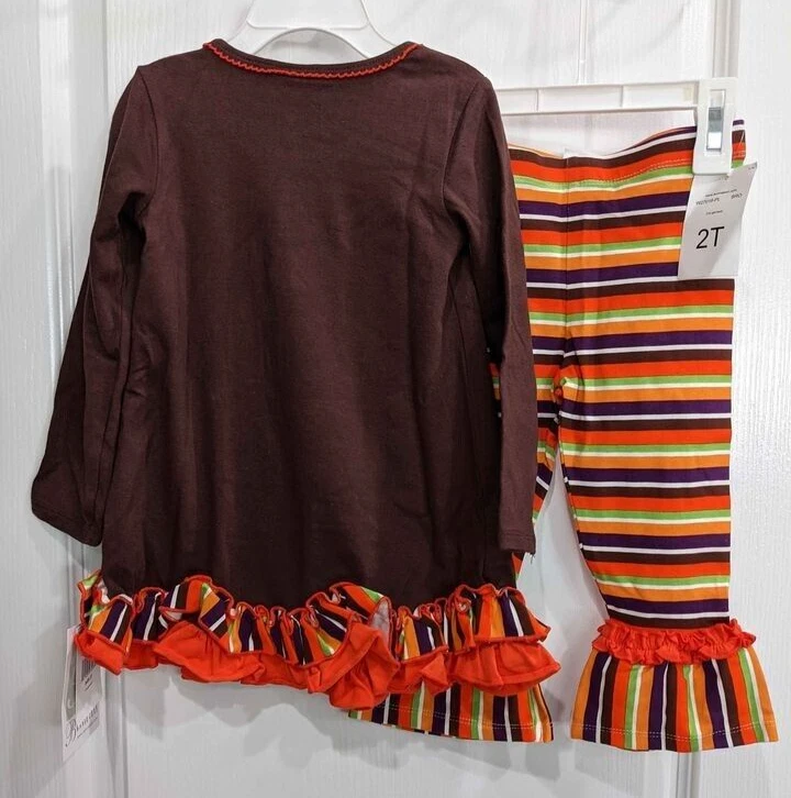 Bonnie Jean bebê meninas 3 meses- 6 feriado de Ação de Graças Turquia conjunto de roupas de outono - Imagem 4 de 4